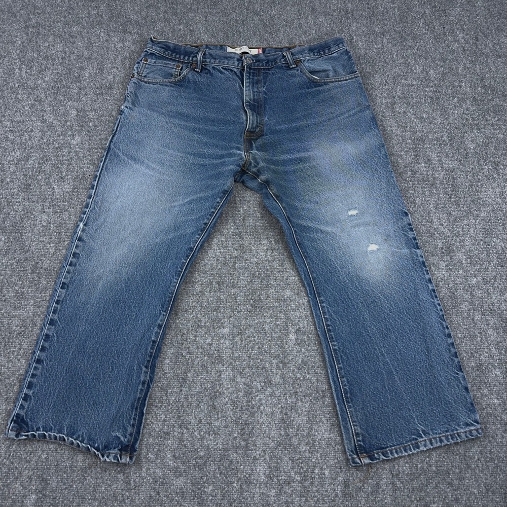 Levi's 517 Bootcut Jeans Mens 38x29 FITS 37x26 Distressed Denim Cotton Workwear